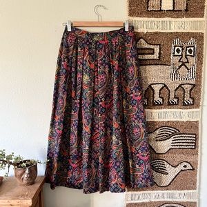 Vintage pleated rayon skirt by Carroll Reed